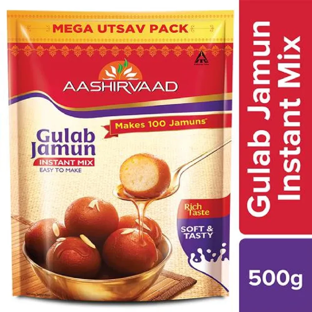Aashirvaad Instant Mix - Gulab Jamun, 500 g Pouch-1.webp